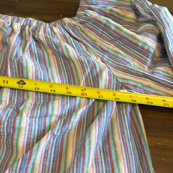 SEE BY CHLOE OFF SHOULDER TOP Bell Sleeves Striped M Cotton Boho Coastal - Picture 11 of 12